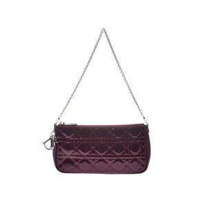 Dior Cannage chain shoulder bag Bordeaux Purple enamel Christian